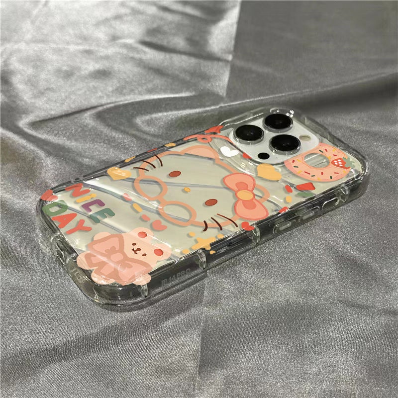 Ốp Điện Thoại Mềm Trong Suốt In Hình Gấu Hello Kitty Cho Iphone 14Promax 1312 / 11 7 / 8plus xr / sins T7LX
