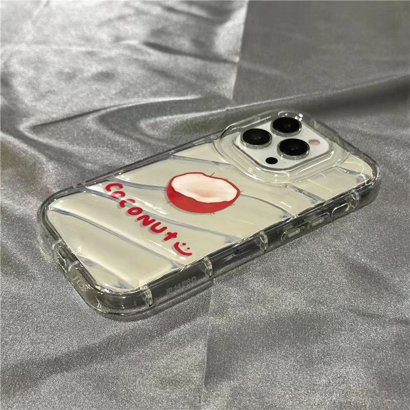 Ốp Điện Thoại Mềm Trong Suốt Họa Tiết Gấu Nâu Và Dừa Dễ Thương Cho iPhone14promax 1312 / 11 7 / 8plus xr