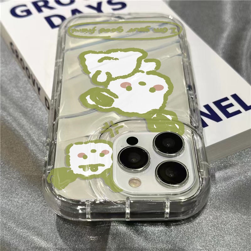 Ốp Điện Thoại Mềm Trong Suốt Họa Tiết Hai Chú Cún Con Dễ Thương Dành Cho Iphone 14 Pro Max 1312 / 11 7 / 8 Plus xr