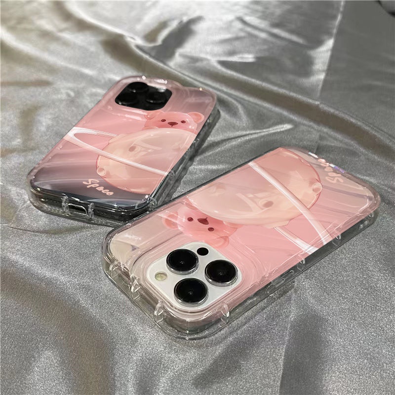 Ốp Điện Thoại Mềm Trong Suốt Hình Gấu Và Hành Tinh Cho iPhone14promax 1312 / 11 7 / 8plus xr / sins 99VN