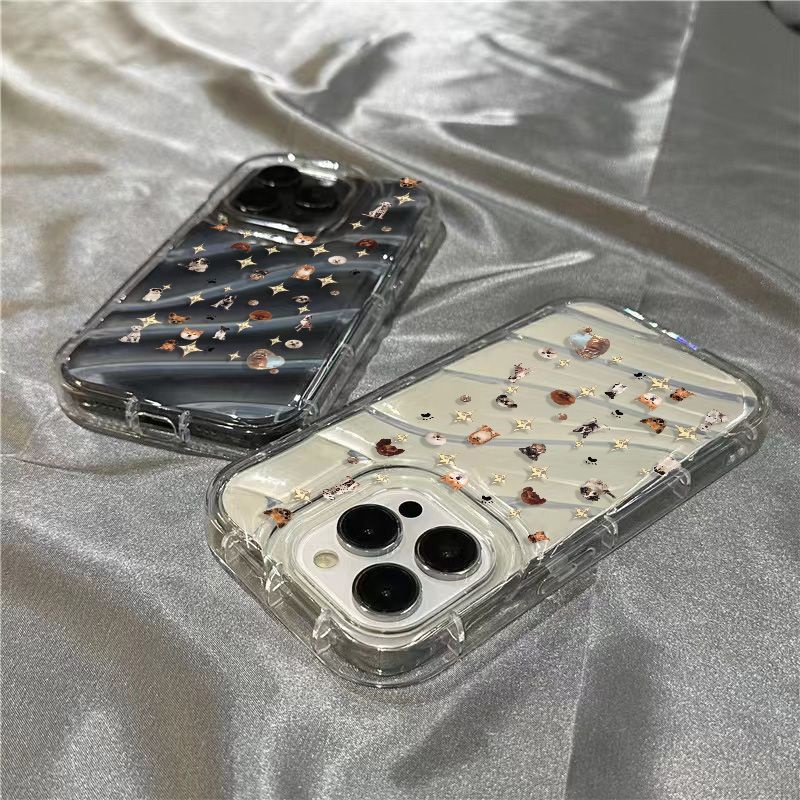 Ốp Điện Thoại Dẻo Trong Suốt Họa Tiết Chú Chó &amp; Ngôi Sao Dễ Thương Cho iPhone14promax 1312 / 11 7 / 8plus xr / sins D8YG