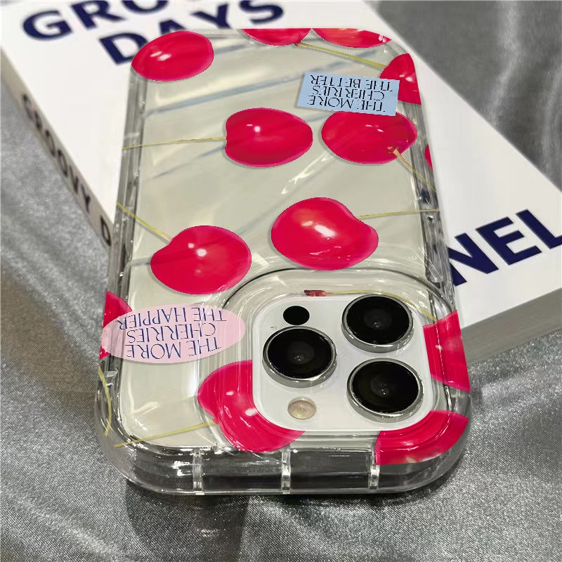 Ốp Điện Thoại Mềm Trong Suốt Họa Tiết Cherry To Dễ Thương Cho iPhone14promax / plus / xr8 13127sins11