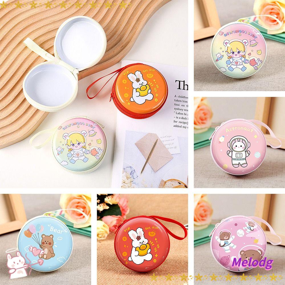 MELODG Túi Đựng Tai Nghe / Tiền Xu Có Khóa Kéo Tiện Dụng Cho Nữ Ốp