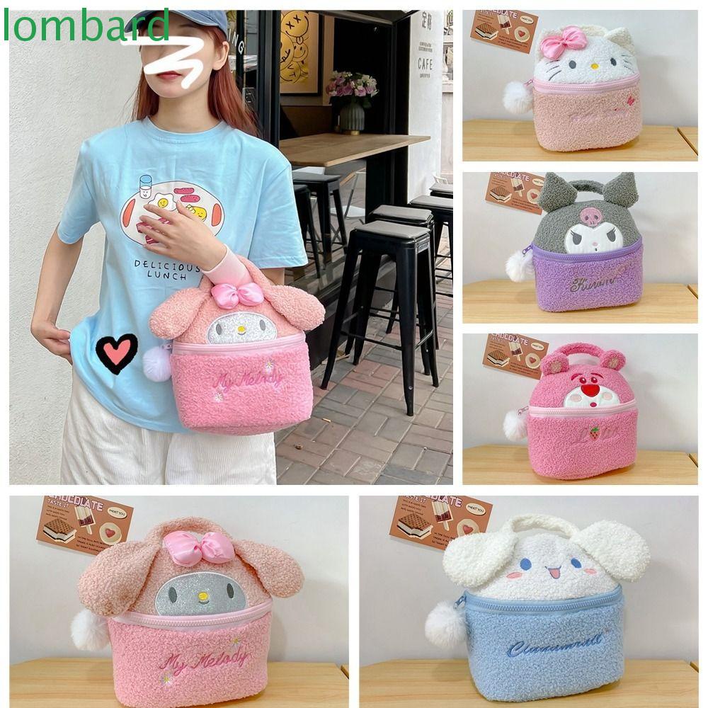 Túi Đựng Mỹ Phẩm Xách Tay Bằng Vải Bông Họa Tiết Kuromi Hoạt Hình Dễ Thương Cho Nữ