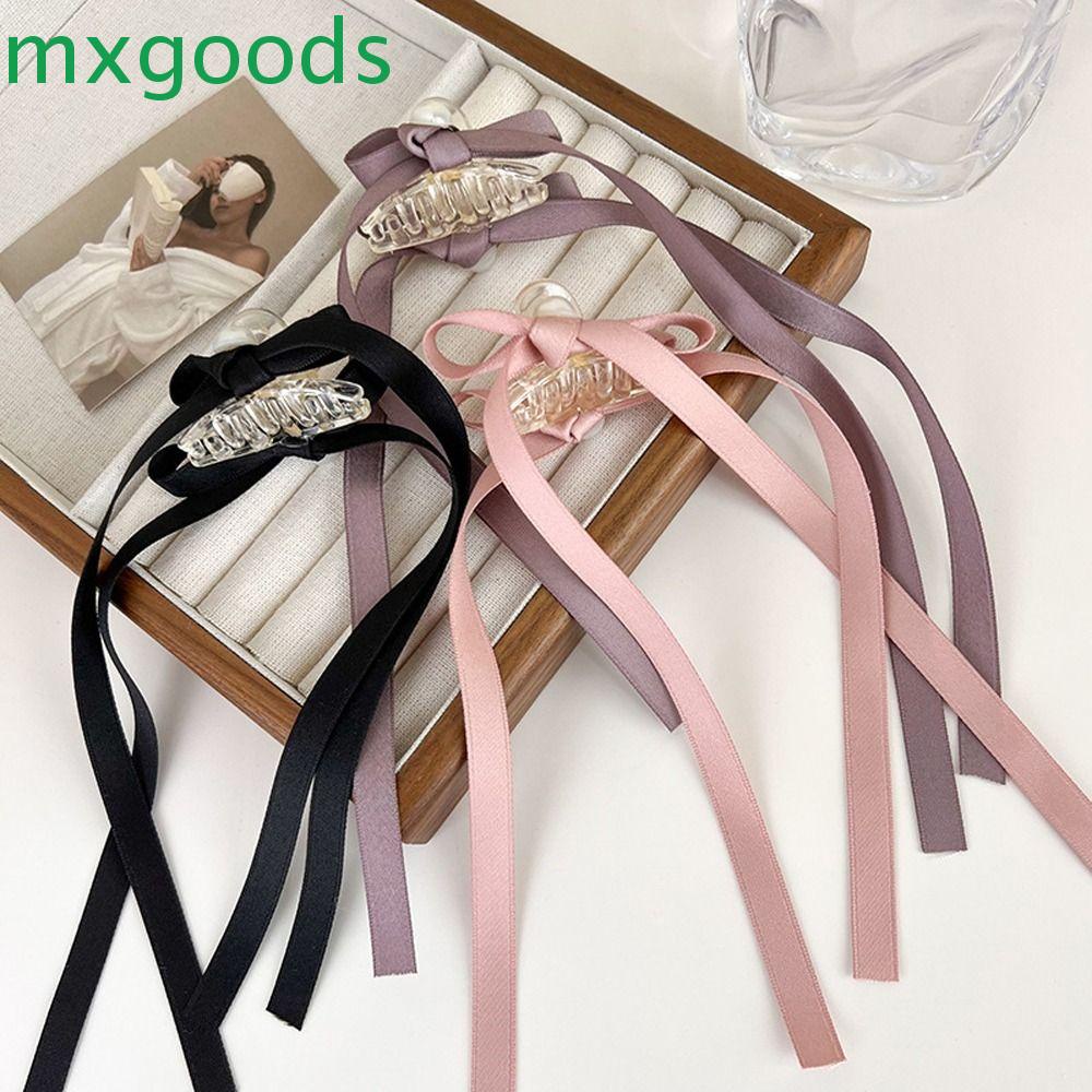 Kẹp Tóc Càng Cua Dài Đính Nơ Phối Tua Rua Kiểu Hàn Quốc Dễ Thương