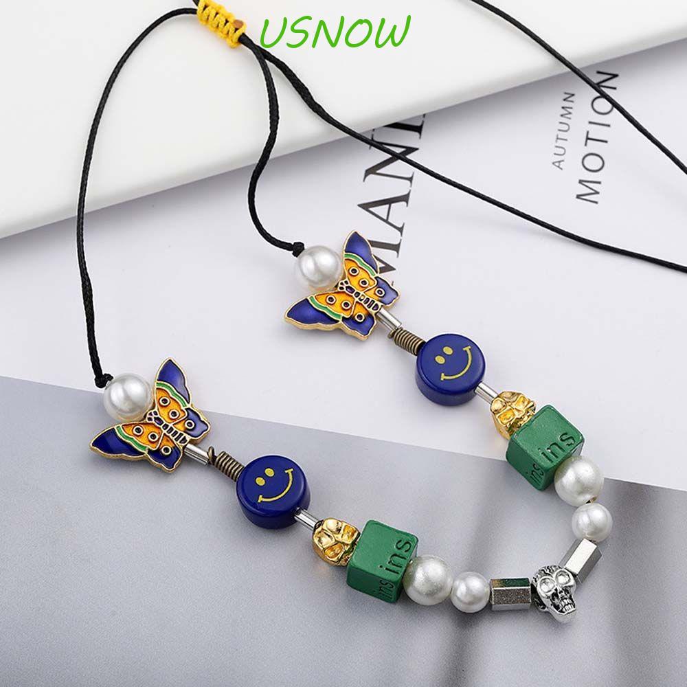 USNOW Vòng cổ Mặt Đầu Lâu Bằng Thép Không Gỉ Phong Cách Hip Hop Âu Mỹ Cổ Điển Cho Nam