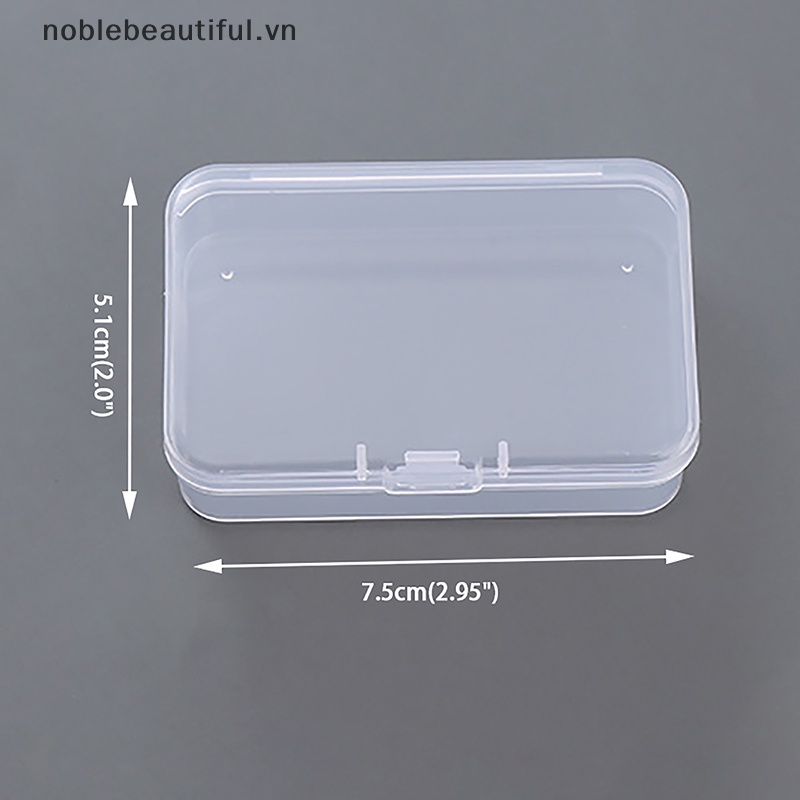 Bộ 2 Hộp Nhựa Vuông Nhỏ Trong Suốt Đựng Trang Sức Tiện Dụng