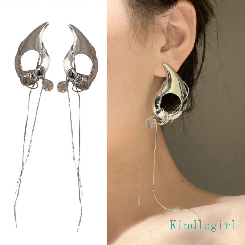 Bông Tai Tua Rua Hình Giọt Nước Phong Cách Tinh Tế