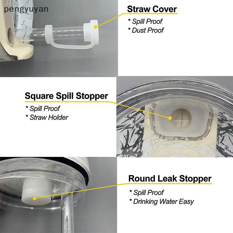 Bộ 2 Nắp Đậy Ống Hút Trong Suốt Chống Tràn / Bụi Bẩn Tiện Dụng Cho Xe Hơi