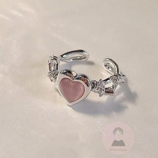 Nhẫn Đính Hôn Nữ Mặt Trái Tim Đính Pha Lê