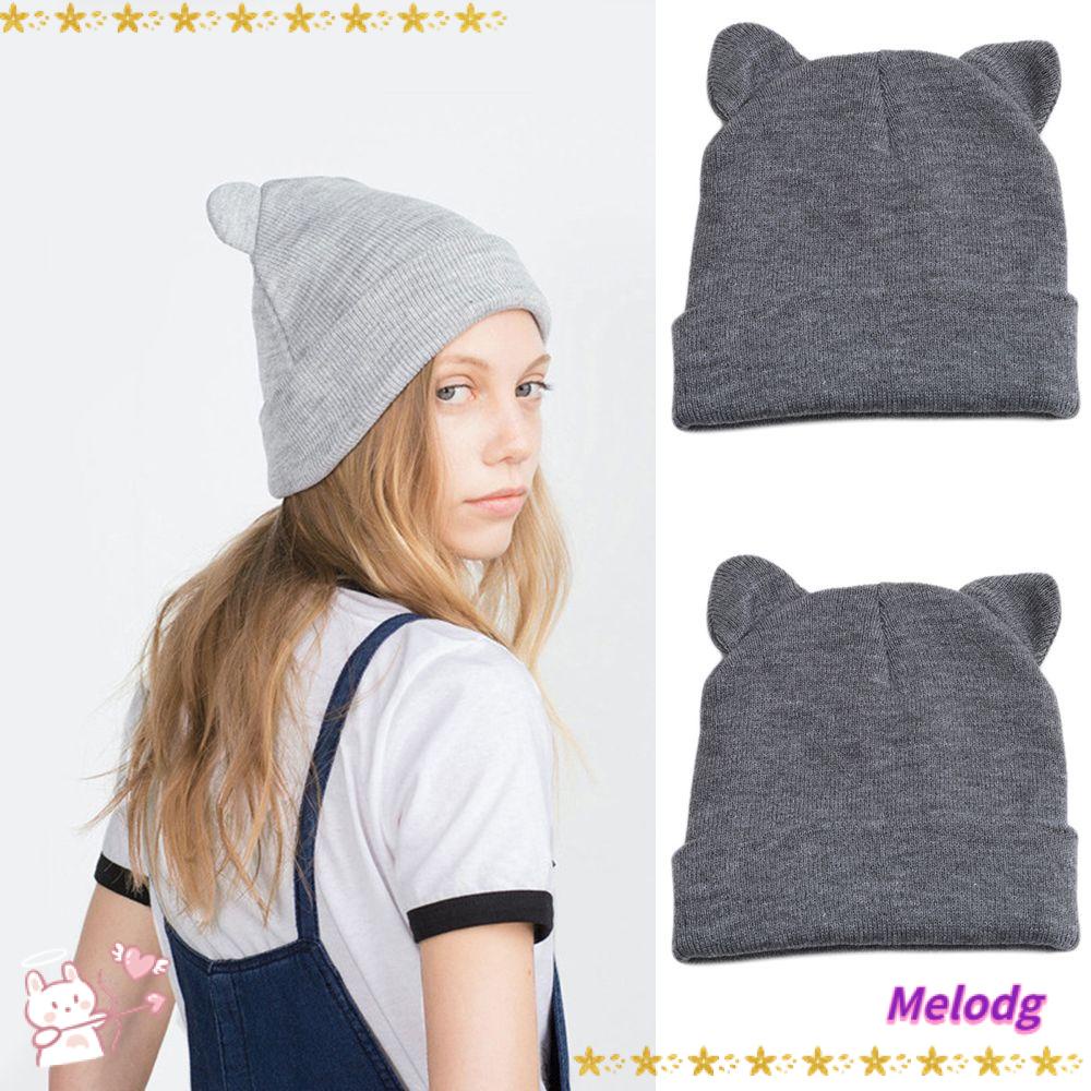 MELODG Mũ Len Beanie Thời Trang Đáng Yêu Cho Nữ