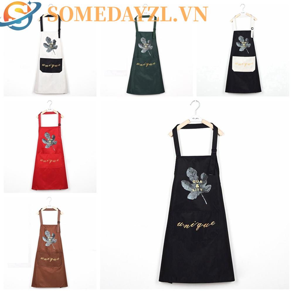 SOMEDAYZL Tạp Dề Nấu Ăn Không Tay Có Túi Bảo Vệ Cổ Chống Nước Đa Ứng Dụng Cho Nhà Bếp / Thợ Cắt Tóc