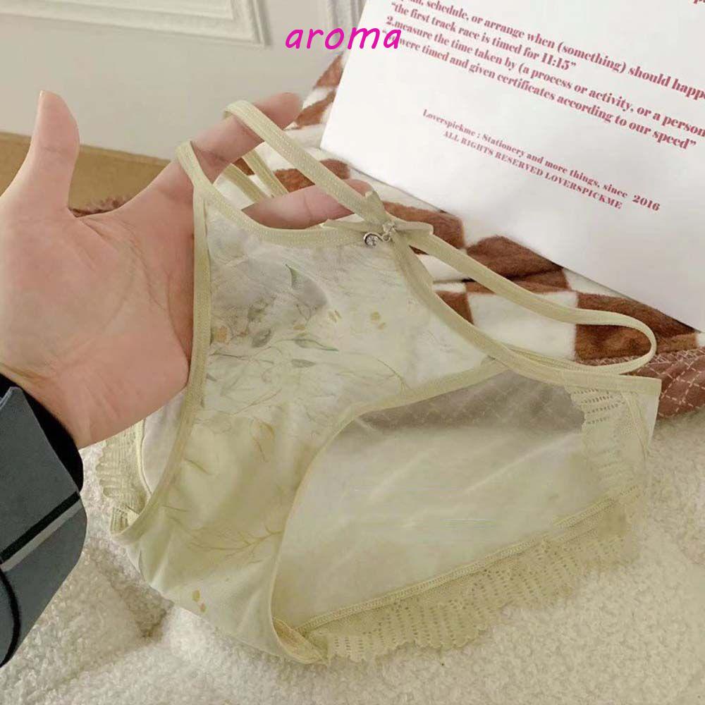AROMA Quần Lót Lưới In Họa Tiết Quyến Rũ Dành Cho Nữ