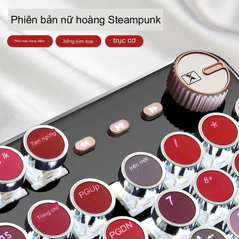 Bàn phím trò chơi cơ gaming  bàn phím trò chơi có dây cảm giác cơ học retro cô gái màu hồng dễ thương màu xanh lá cây trục tròn bàn phím trò chơi