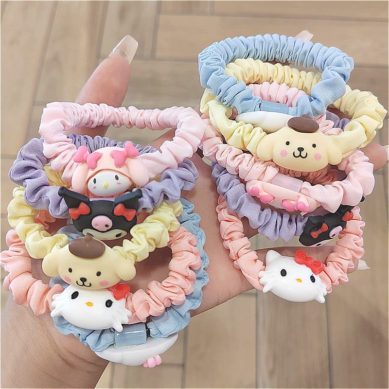 Dây Cột Tóc Sanrio Họa Tiết Hoạt Hình Thời Trang Mùa Hè