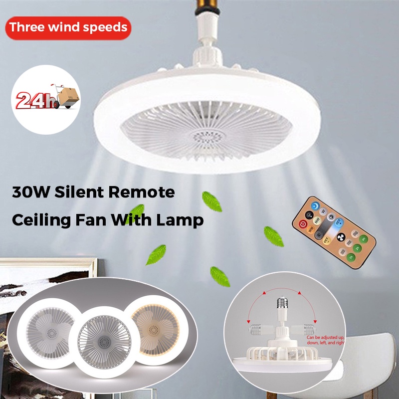 Quạt Trần Mini 2 Trong 1 Tích Hợp Đèn 30W Điều Khiển Từ Xa