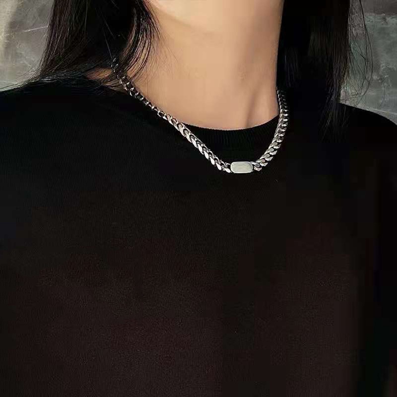 Ygt Vòng cổ Mặt Vuông Đơn Giản Phong Cách Hip Hop Cho Cặp Đôi