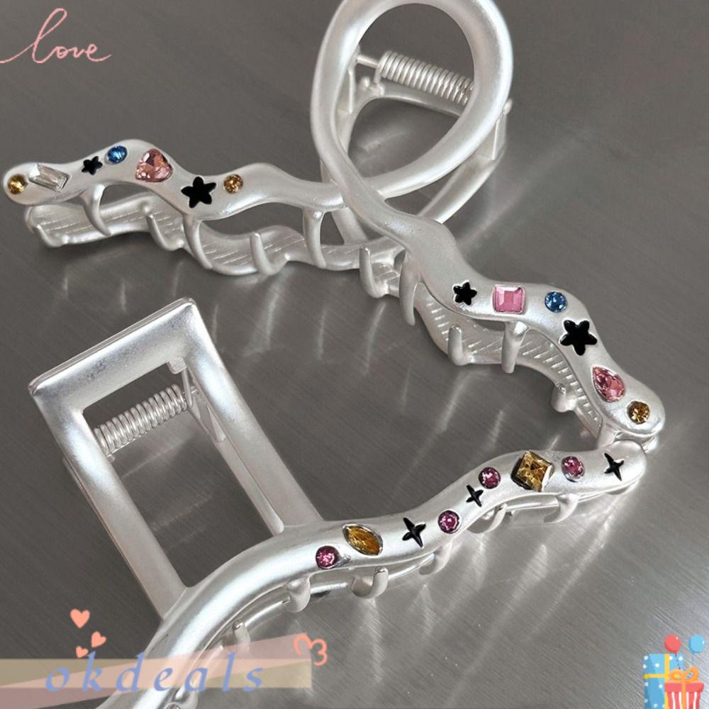 OKDEALS Kẹp Tóc Hình Cá Mập Lớn Bằng Kim Loại Nhiều Màu Sắc Mới Cho Nữ