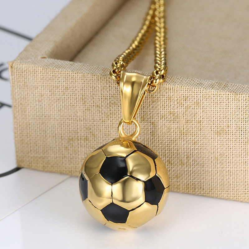 Ygt Vòng cổ Thép Titan Mặt Hình Quả Bóng Đá Thời Trang Cho Nam Và Nữ