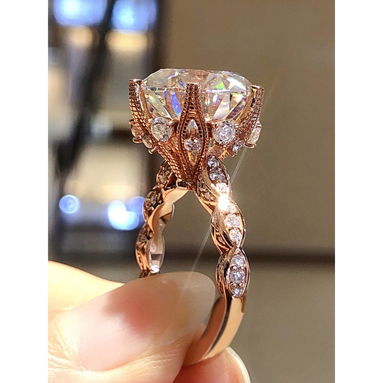 Ygt Nhẫn Cưới Đính Đá Zirconia 4 Màu Sắc Thời Trang Dành Cho Nữ
