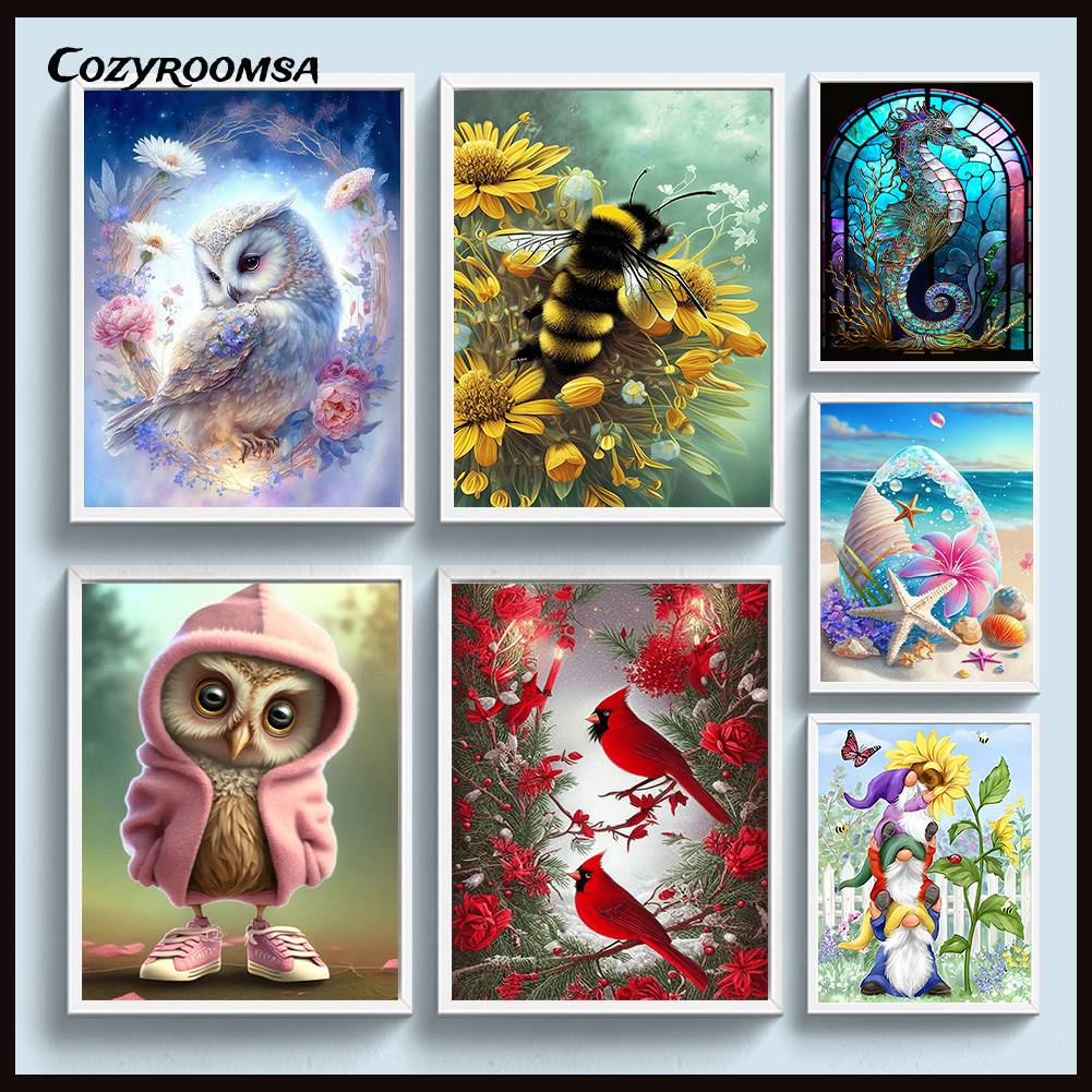 Bộ Tranh Đính Đá 5D Họa Tiết Hoạt Hình Dễ Thương Độc Đáo DIY Dùng Trang Trí