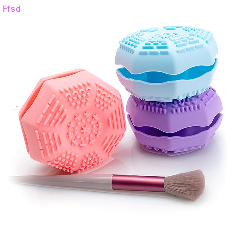 {Ffsd} Dụng Cụ Vệ Sinh Cọ Trang Điểm Bằng Silicon Mềm Có Thể Gập Lại