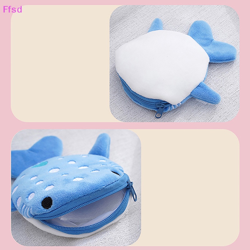 {Ffsd} Túi Đựng Tiền Xu / Dây Cáp Khóa Kéo Hình Cá Mập Hoạt Hình Cho Trẻ Em * Bán Chạy