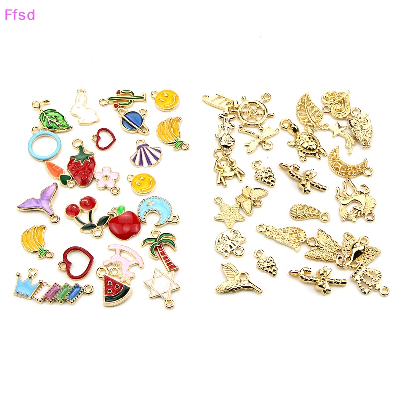 Bộ 50 Hạt Cườm Hình Chữ Ch Tráng Men Dùng Làm Trang Sức Thủ Công DIY
