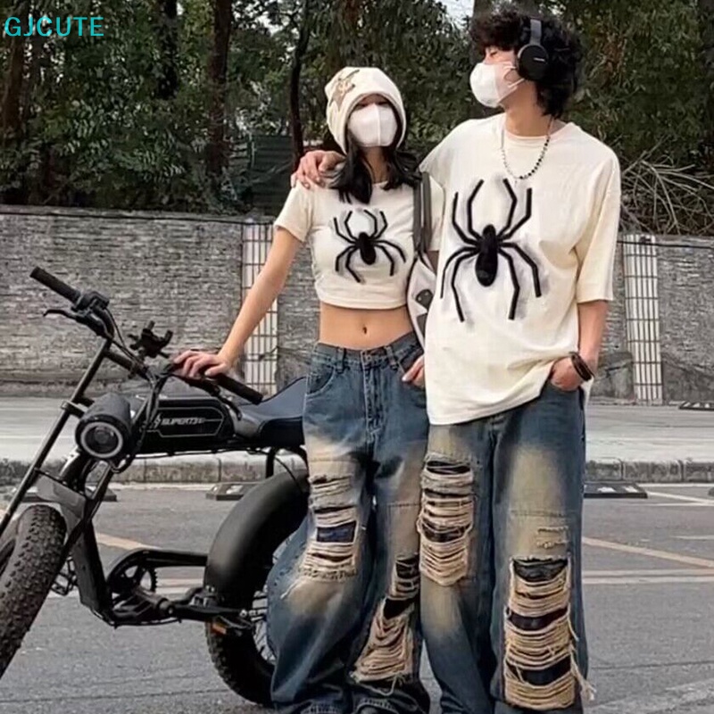 Mfc Áo Thun Mùa Hè Ropa Y2k In Hình Nhện Cổ Điển Đơn Giản Cho Nam Và Nữ WTD