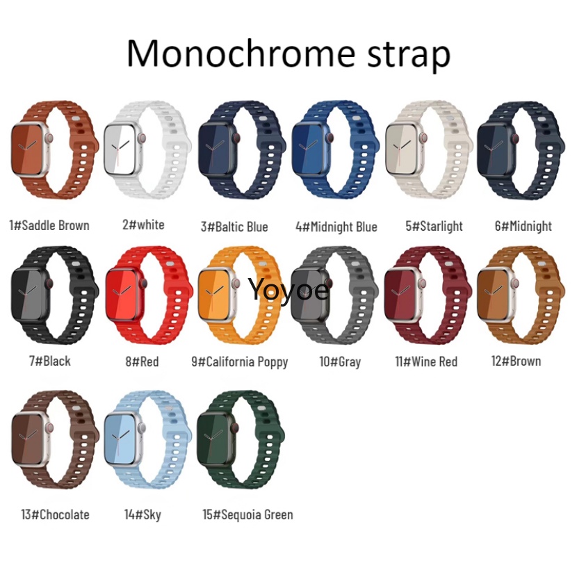 Dây Đeo Đồng Hồ Bằng Silicon Hai Màu Kích Thước 44mm 40mm 49mm 45mm 41mm 42mm 45mm Cho iWatch Series Ultra 8 SE 7 6 5 4 3