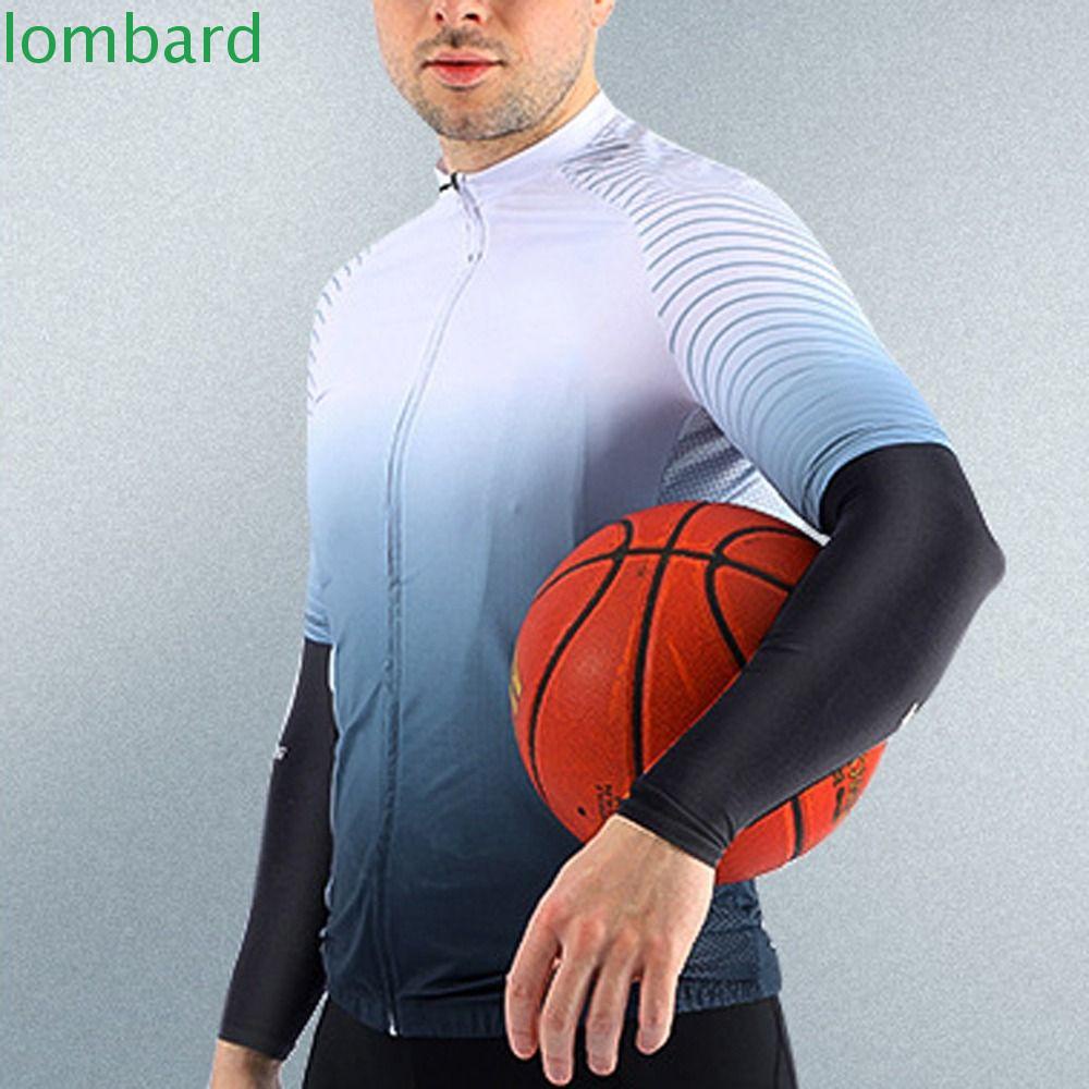 LOMBARD Găng Cánh Tay Chống Nắng Bằng Lụa Lạnh Màu Sắc Trơn Thời Trang Mùa Hè Cho Nam