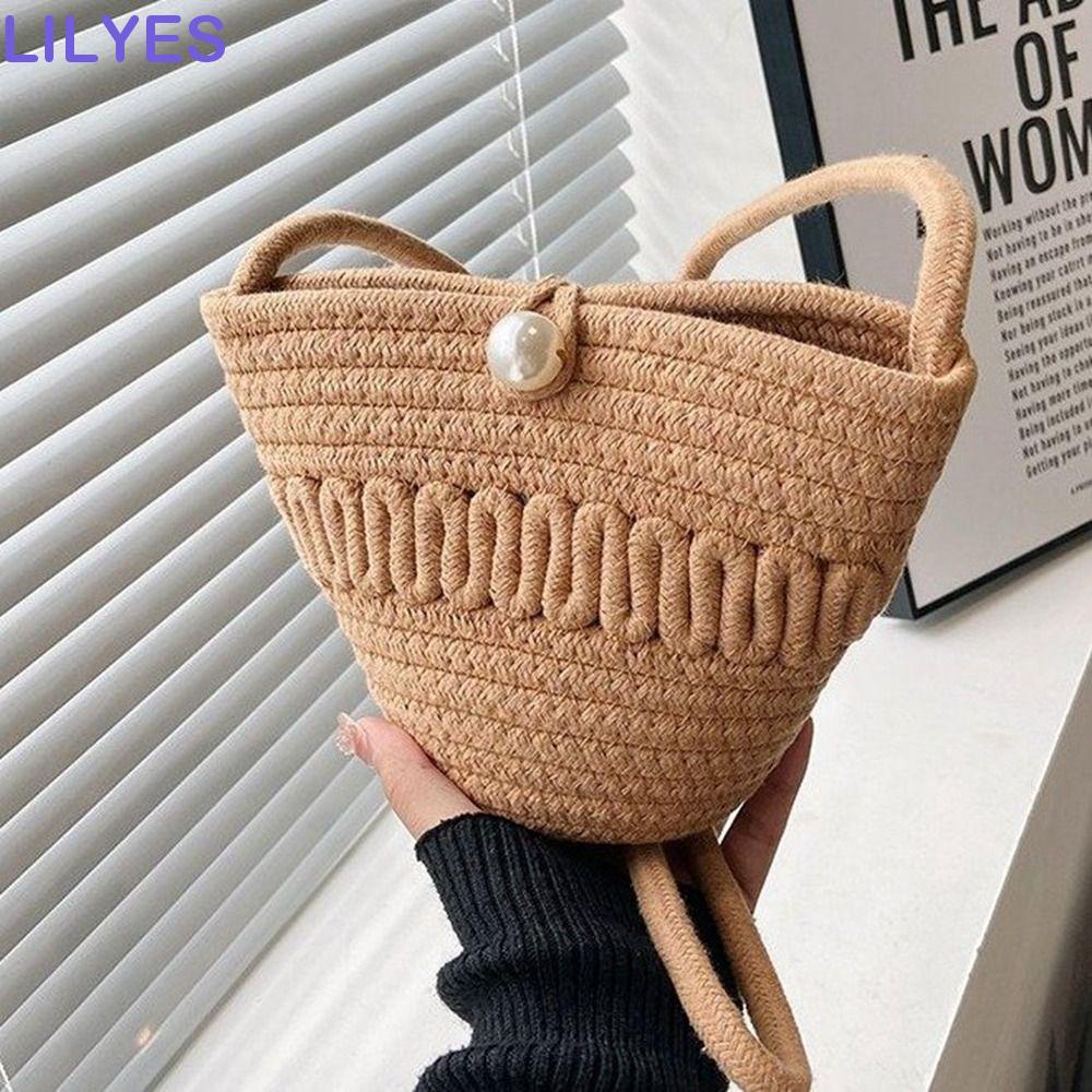 LILYES Túi Xách Đan Cói Phong Cách Bohemian Thời Trang Cho Nữ