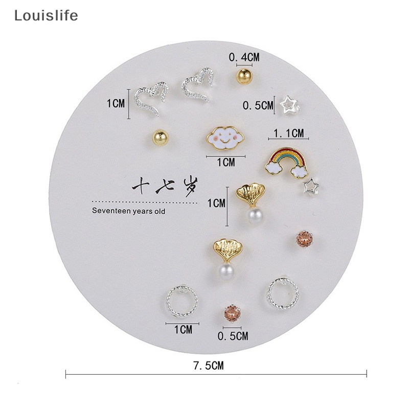 Set 7 Đôi Bông Tai Louislife Phong Cách Hàn Quốc Thời Trang Cho Nữ