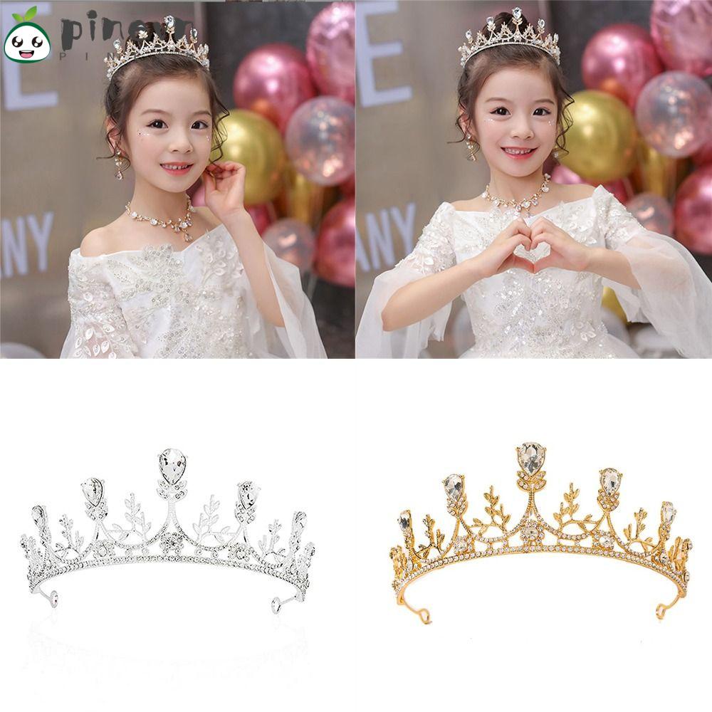PINEVN Vương Miện Nữ Hoàng Đính Đá Pha Lê Lấp Lánh Cho Cô Dâu