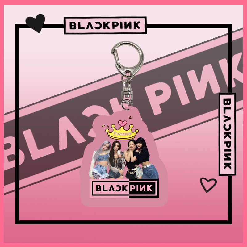 Móc khóa hình nhóm nhạc Blackpink màu đen HD làm từ acrylic