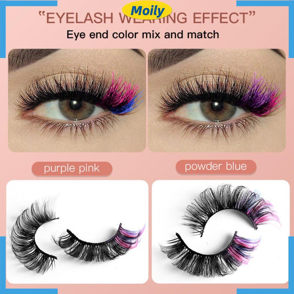 MOILYVN Lông Mi Giả Dày Và Dài Nhiều Màu Sắc