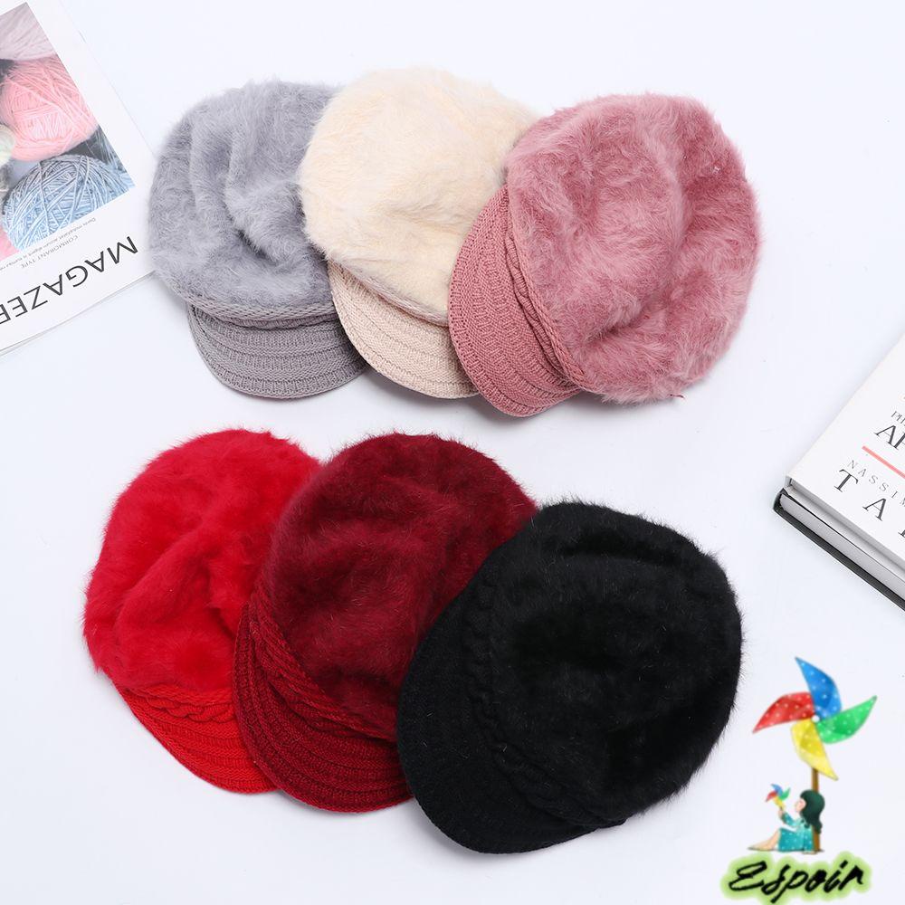 ESPO Mũ Len Đính Quả Bông Thiết Kế Mới Thời Trang Mùa Đông Dành Cho Nữ