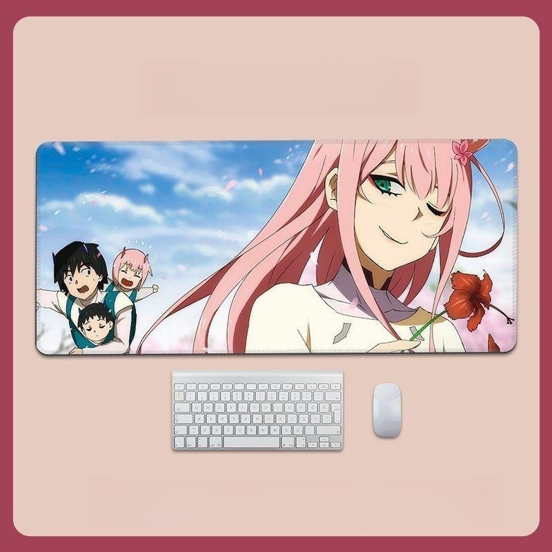 Tấm Lót Chuột Và Bàn Phím in Hình Darling in the FRANXX Hai Chiều Màu Hồng Dễ Thương