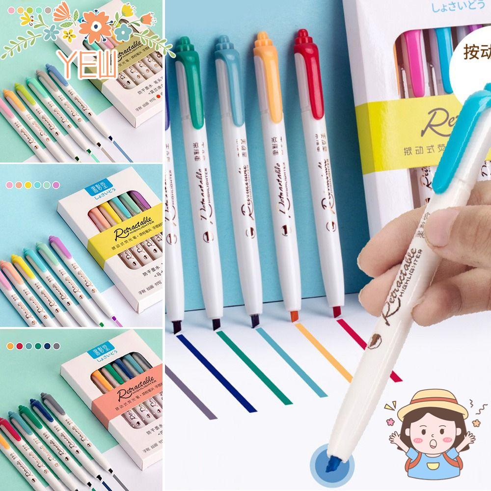 YEW Bộ 6 Bút Bắt Sáng Nhiều Màu Sắc