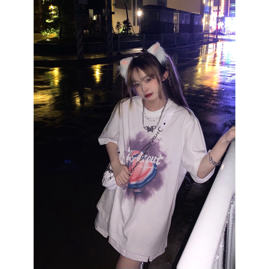 Áo Thun Ngắn Tay Dáng Rộng Thời Trang Mùa Hè Dành Cho Nữ