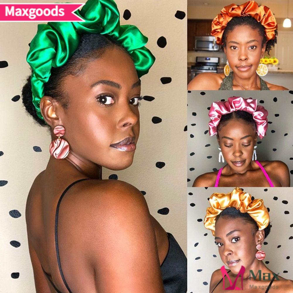 MAXG Băng Đô Cài Tóc Bằng Satin Co Giãn Thời Trang Cho Nữ