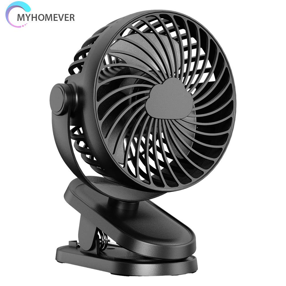 Quạt Điện Để Bàn Dạng Kẹp 3 Tốc Độ Yên Tĩnh 1200mAh Có Cổng Sạc USB Cho Học Sinh