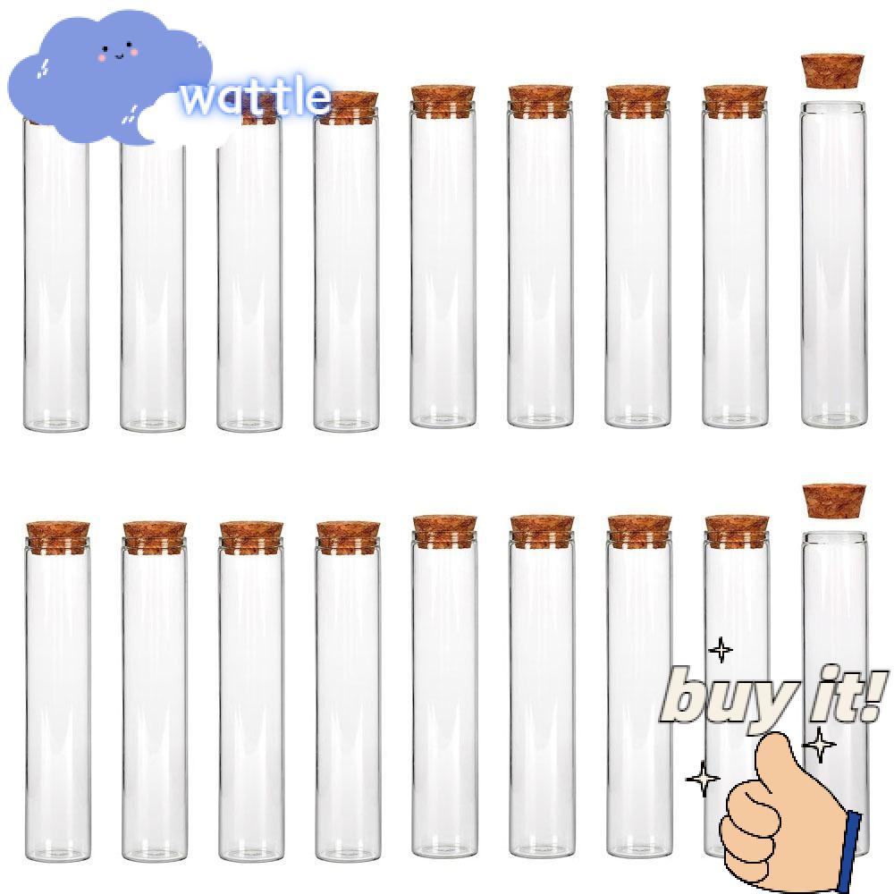 WATTLE Bộ 18 Ống Nghiệm Trong Suốt 50ml Kèm Nút Bần Đậy