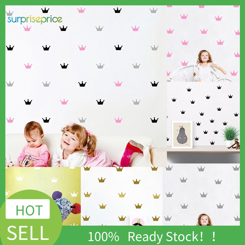 Set 15 Miếng Dán Tường Trang Trí Hình Vương Miện Tháo Rời Được DIY Dành Cho Phòng Ngủ Trẻ Em