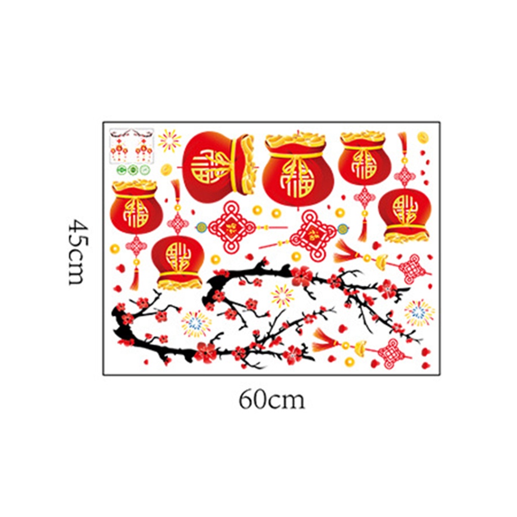Miếng Dán Cửa Kính Bằng PVC Mỏng Chống Nước Trang Trí Năm Mới 2022
