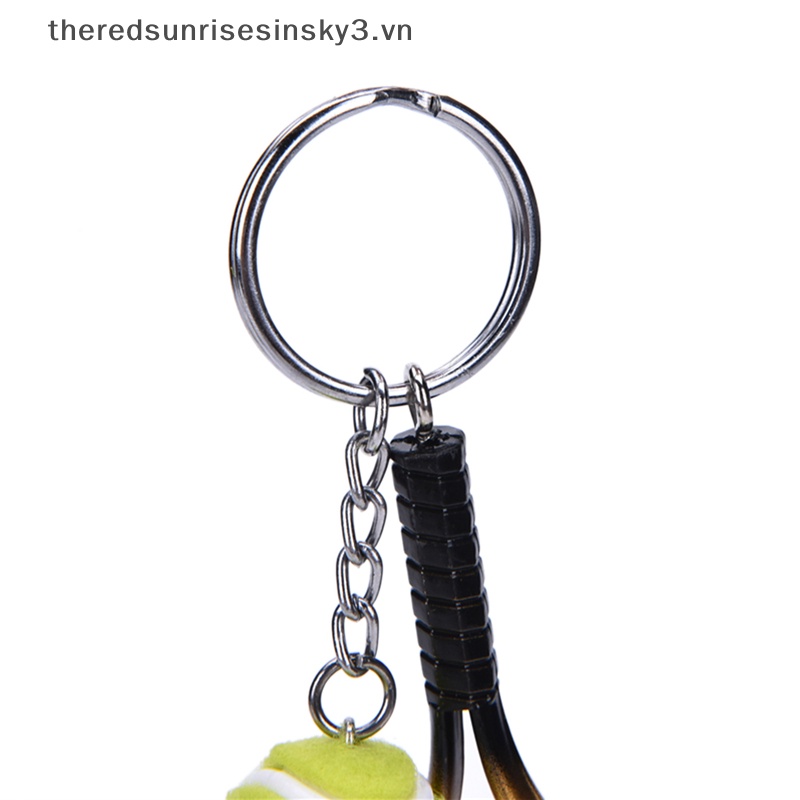 Móc Khóa Hình Vợt Tennis 3D Bằng Kim Loại Sáng Tạo Thời Trang