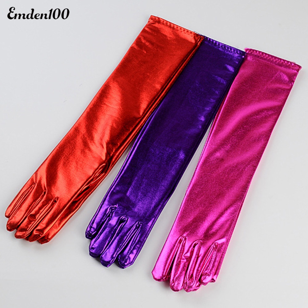 Đôi Găng Tay Da Giả Lấp Lánh Dùng Hóa Trang Cho Nữ