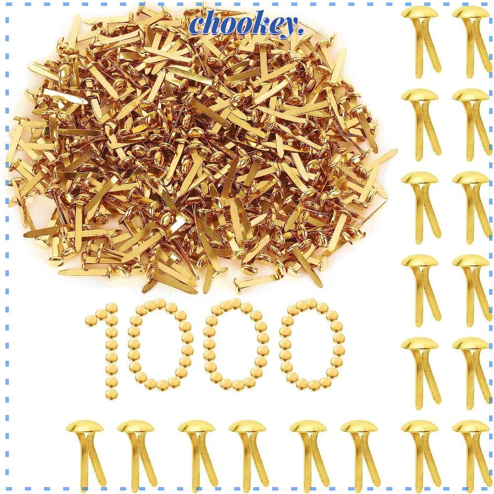 CHOOKEY Set 1000 Đinh Vít Bằng Đồng Thau Mạ Vàng 15MM Chuyên Dụng Cho Tài Liệu