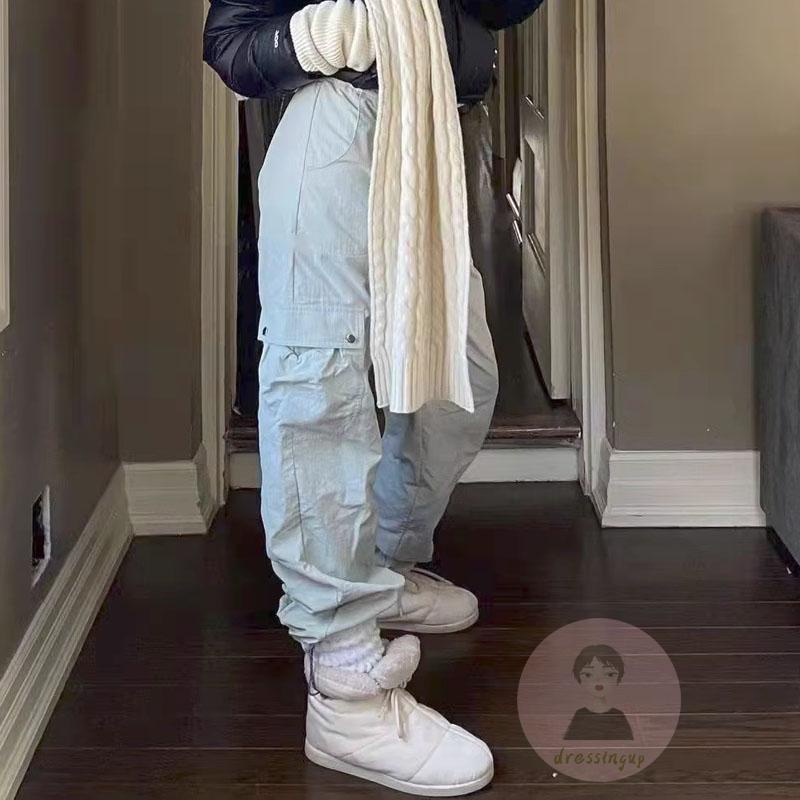 Quần Dài Màu Sắc Đơn Giản Phối Dây Rút Cá Tính Cho Nữ