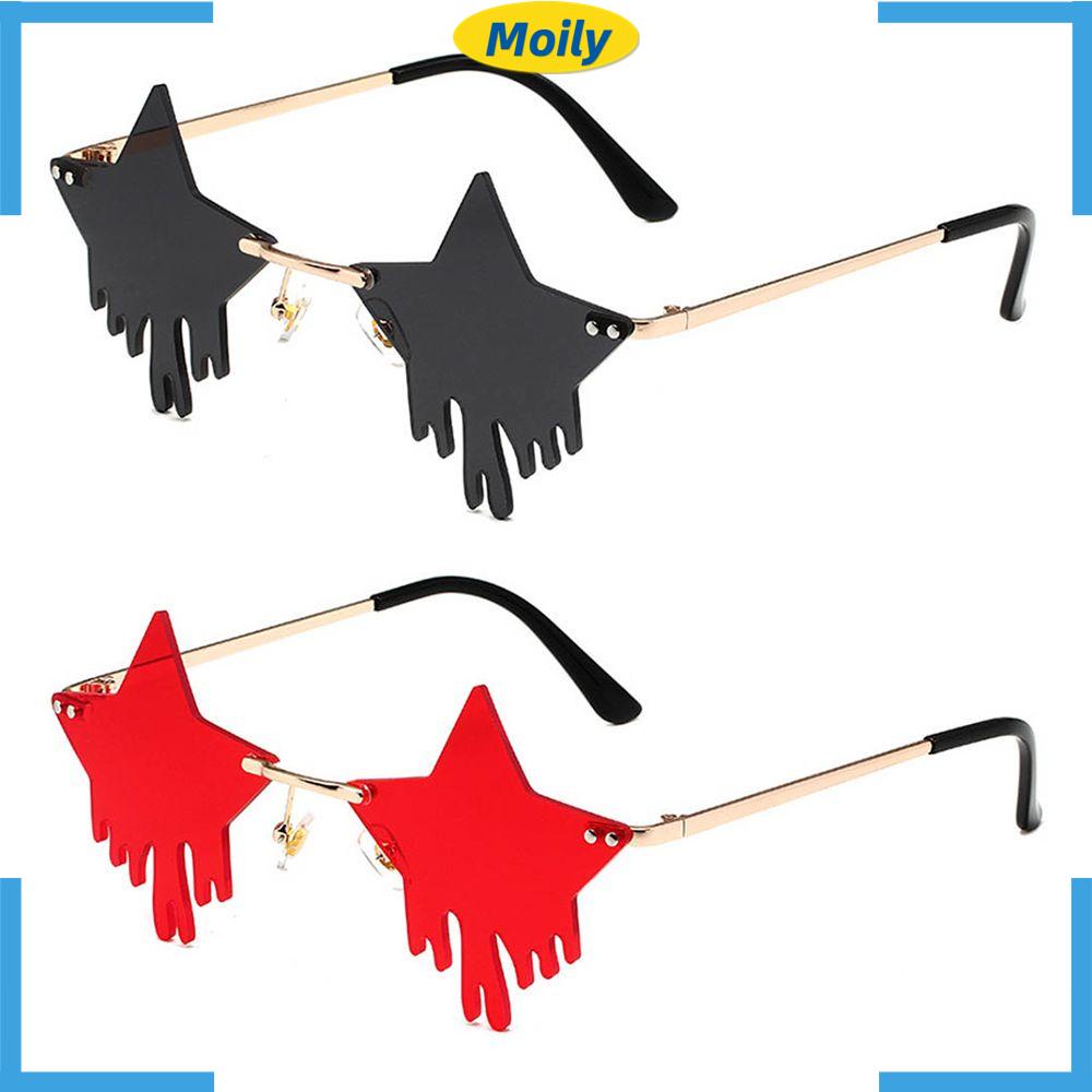 MOILYVN Kính Mát Không Gọng Hình Ngôi Sao Phong Cách Halloween
